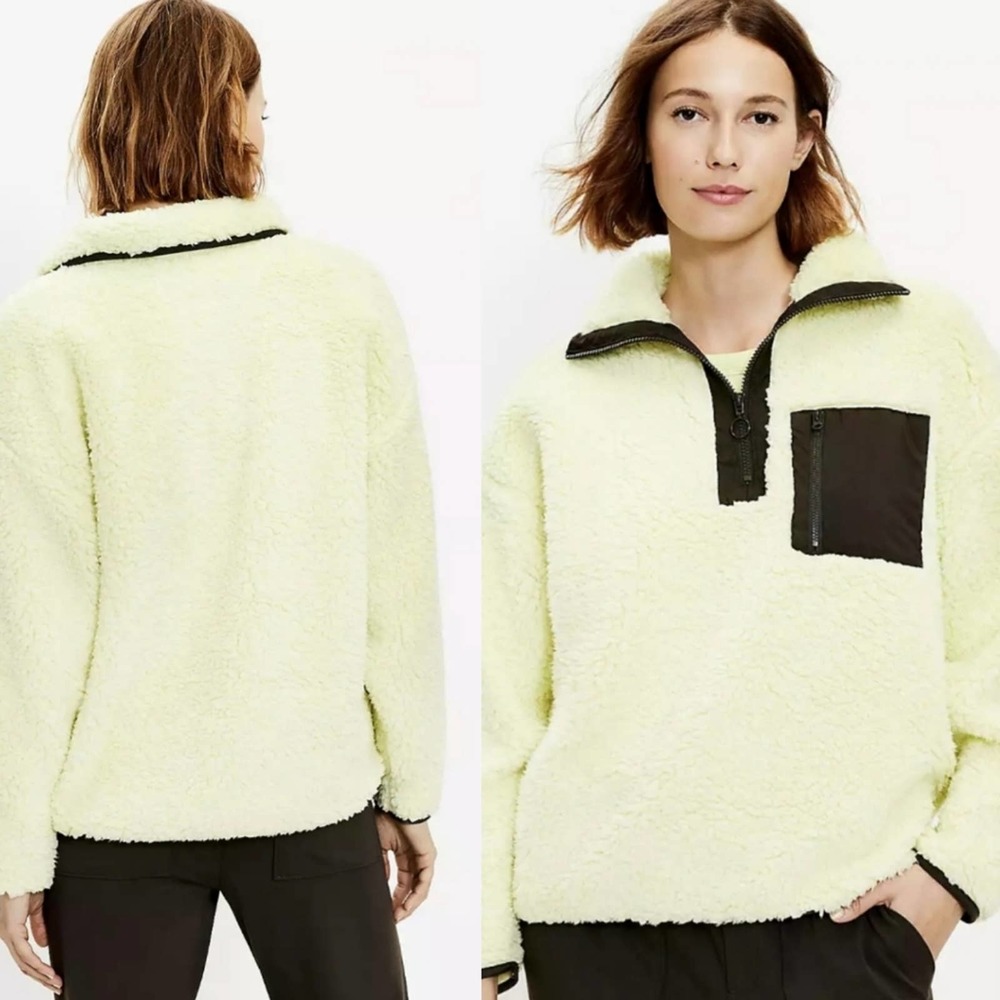 Lou & Grey Colorblock Cozy Up Sherpa Zip Jacket Size XL